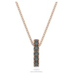 prívesok exalta okrúhly strih, čierna, pozlátená ružovým zlatom B8ZNT285 Swarovski šperky