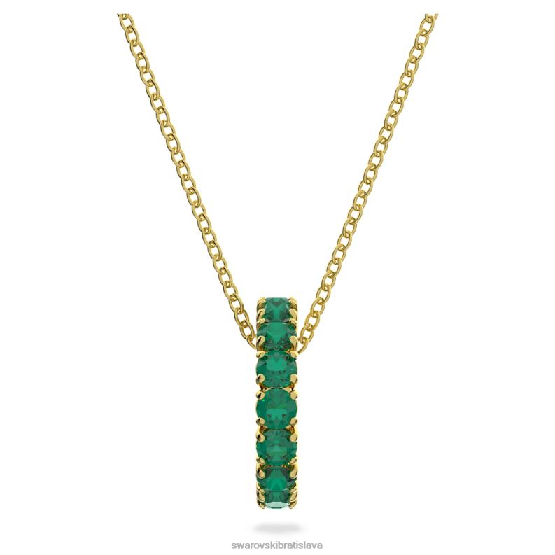 privesok_exalta_okruhly_strih_zelena_pozlatena_b8znt256_swarovski_sperky.jpg prívesok exalta okrúhly strih, zelená, pozlátená B8ZNT256 Swarovski šperky - Image 1