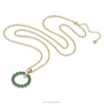 prívesok exalta okrúhly strih, zelená, pozlátená B8ZNT341 Swarovski šperky - Image 3