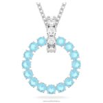 prívesok exalta okrúhly výbrus, modrá, rhodiovaná B8ZNT342 Swarovski šperky
