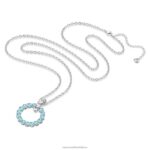 prívesok exalta okrúhly výbrus, modrá, rhodiovaná B8ZNT342 Swarovski šperky - Image 3