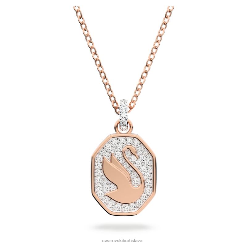 privesok_signum_labut_biela_pozlatena_ruzovym_zlatom_b8znt301_swarovski_sperky.jpg prívesok signum labuť, biela, pozlátená ružovým zlatom B8ZNT301 Swarovski šperky - Image 1