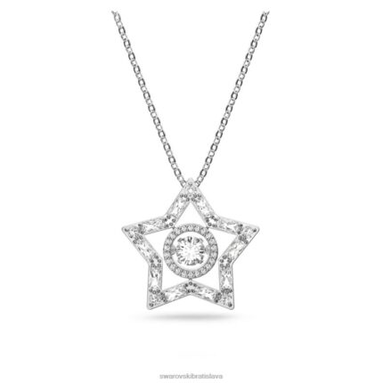 prívesok stella zmiešané rezy, hviezdicové, biele, rhodiované B8ZNT244 Swarovski šperky
