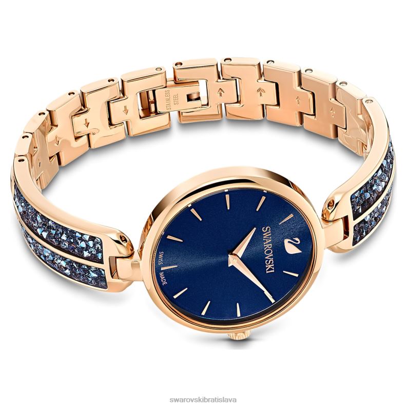 rockové hodinky snov švajčiarsky kovový náramok, modrý, povrchová úprava ružové zlato B8ZNT1168 Swarovski príslušenstvo - Image 4