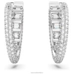 rota kruhové náušnice zmiešané rezy, biele, rhodiované B8ZNT879 Swarovski šperky - Image 3