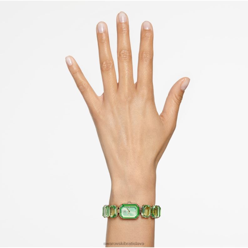 sledovať náramok brúseného osemuholníka, zelený, povrchová úprava šampanské zlato B8ZNT1142 Swarovski príslušenstvo - Image 2