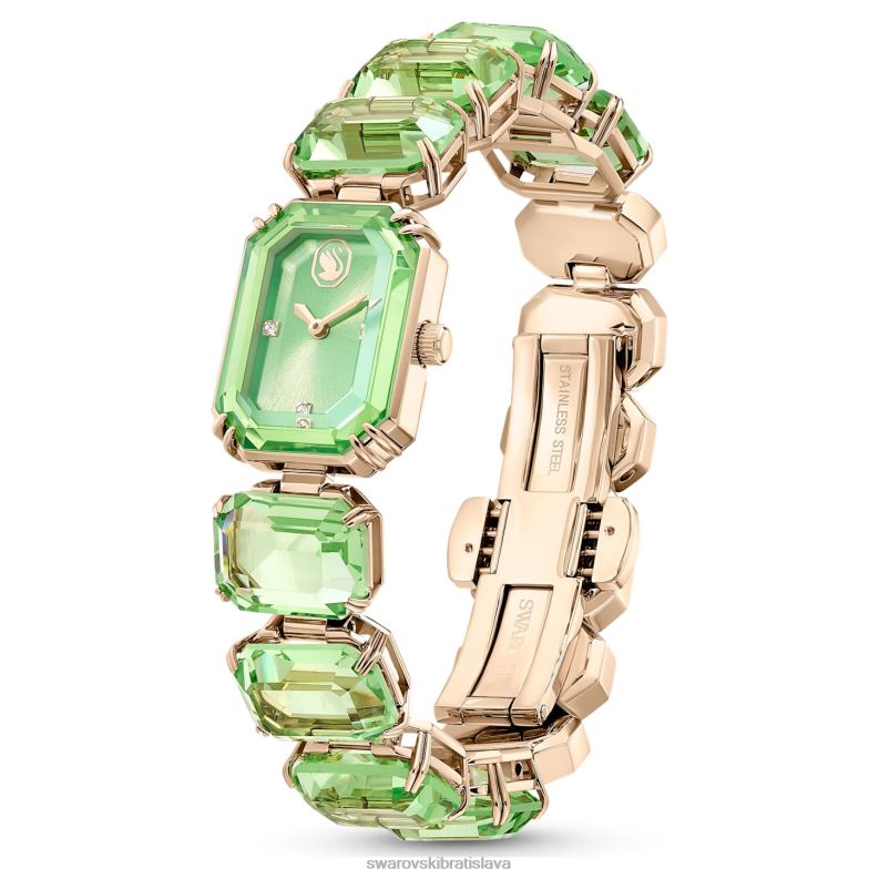 sledovať náramok brúseného osemuholníka, zelený, povrchová úprava šampanské zlato B8ZNT1142 Swarovski príslušenstvo - Image 3