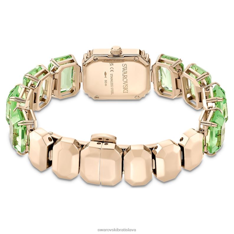 sledovať náramok brúseného osemuholníka, zelený, povrchová úprava šampanské zlato B8ZNT1142 Swarovski príslušenstvo - Image 4