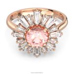slnečný prsteň zmiešané strihy, slnko, ružové, pozlátené ružovým zlatom B8ZNT1093 Swarovski šperky
