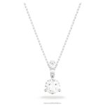 solitérny prívesok okrúhly výbrus, biely, rhodiovaný B8ZNT175 Swarovski šperky