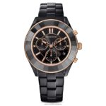 športové hodinky octea lux švajčiarska výroba, kovový náramok, čierny, čierny povrch B8ZNT1173 Swarovski príslušenstvo