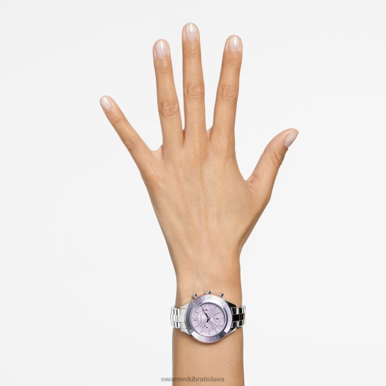 športové hodinky octea lux švajčiarska výroba, kovový náramok, fialová, nehrdzavejúca oceľ B8ZNT1226 Swarovski príslušenstvo - Image 2