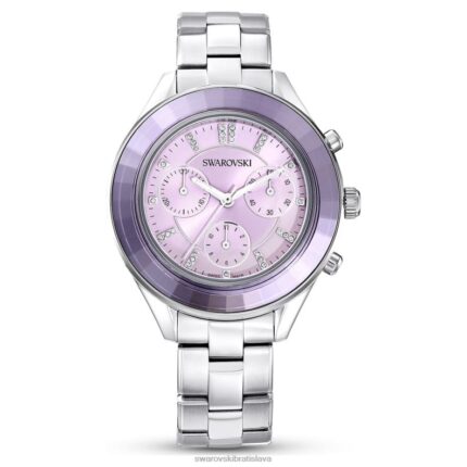 športové hodinky octea lux švajčiarska výroba, kovový náramok, fialová, nehrdzavejúca oceľ B8ZNT1226 Swarovski príslušenstvo