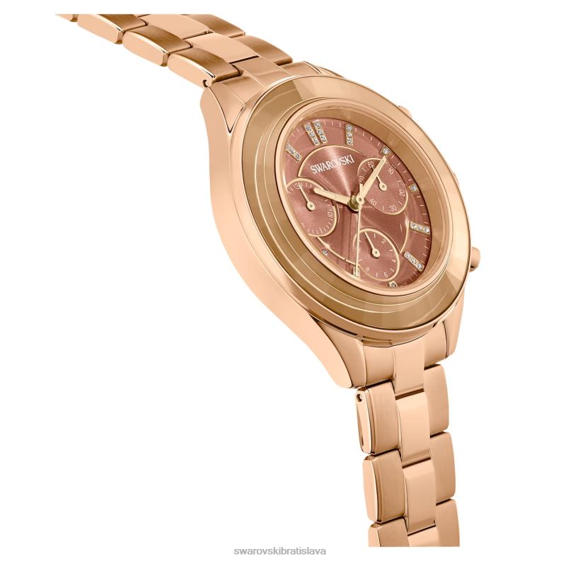 športové hodinky octea lux švajčiarska výroba, kovový náramok, hnedá, zlatá povrchová úprava B8ZNT1149 Swarovski príslušenstvo - Image 6