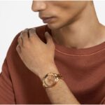 športové hodinky octea lux švajčiarska výroba, kovový náramok, hnedá, zlatá povrchová úprava B8ZNT1149 Swarovski príslušenstvo - Image 9