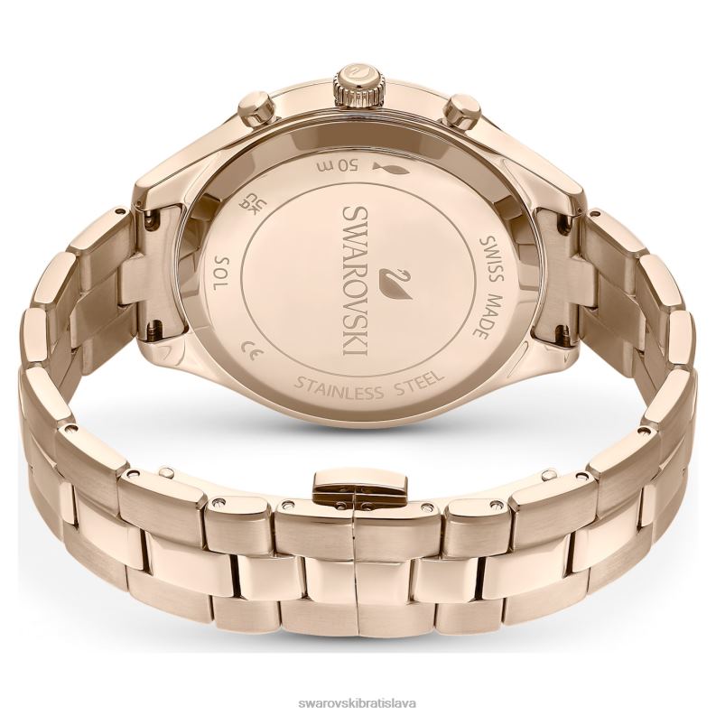 športové hodinky octea lux švajčiarska výroba, kovový náramok, modrý, šampanský zlatý odtieň B8ZNT1143 Swarovski príslušenstvo - Image 4
