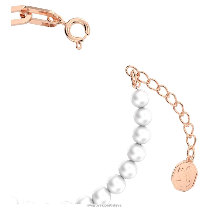stellový náramok dlažba, hviezda, biela, pozlátená ružovým zlatom B8ZNT511 Swarovski šperky - Image 4