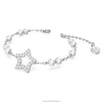 stellový náramok dlažba, hviezda, biela, rhodiovaná B8ZNT507 Swarovski šperky - Image 3