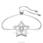stellový náramok zmiešané rezy, hviezdicové, biele, rhodiované B8ZNT513 Swarovski šperky