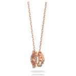 šumivý tanečný náhrdelník ďatelina, biela, pozlátená ružovým zlatom B8ZNT102 Swarovski šperky - Image 4