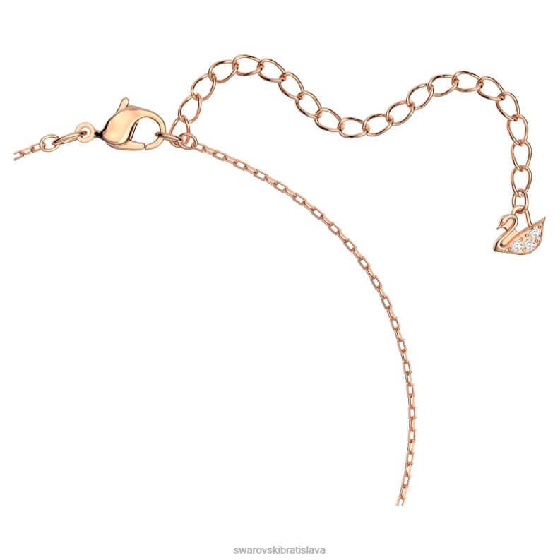 šumivý tanečný náhrdelník okrúhly výbrus, biely, pozlátený ružovým zlatom B8ZNT21 Swarovski šperky - Image 3