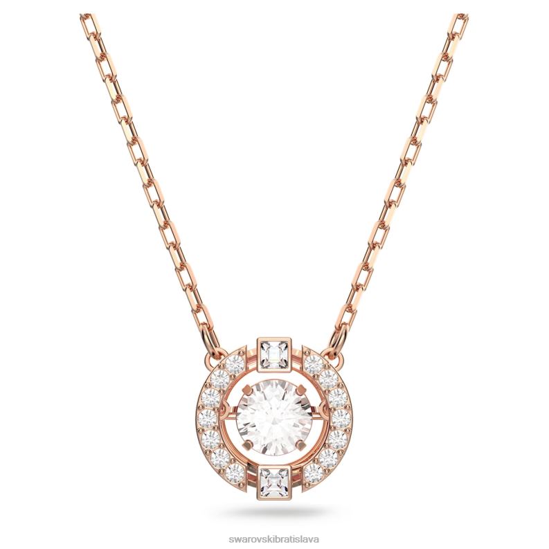 sumivy_tanecny_nahrdelnik_okruhly_vybrus_biely_pozlateny_ruzovym_zlatom_b8znt21_swarovski_sperky.jpg šumivý tanečný náhrdelník okrúhly výbrus, biely, pozlátený ružovým zlatom B8ZNT21 Swarovski šperky - Image 1