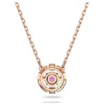šumivý tanečný náhrdelník okrúhly výbrus, červený, pozlátený ružovým zlatom B8ZNT38 Swarovski šperky - Image 4