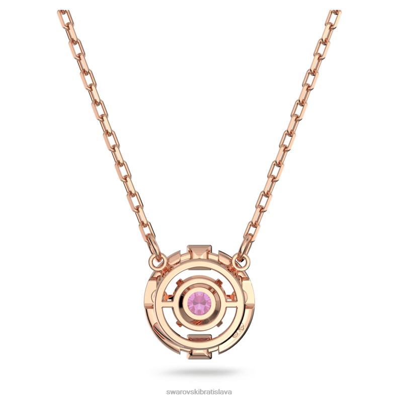 šumivý tanečný náhrdelník okrúhly výbrus, červený, pozlátený ružovým zlatom B8ZNT38 Swarovski šperky - Image 4