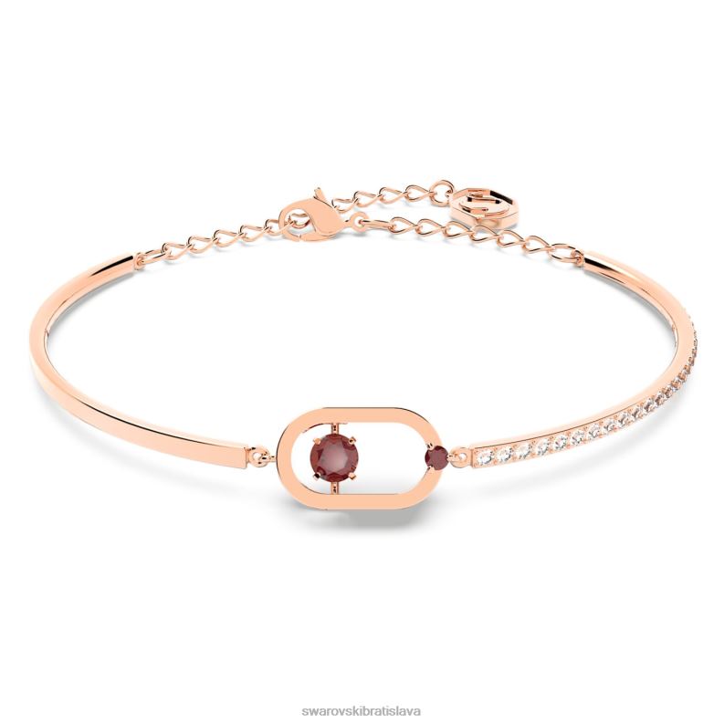 šumivý tanečný náramok okrúhly strih, oválny tvar, červená, pozlátená ružovým zlatom B8ZNT640 Swarovski šperky - Image 3