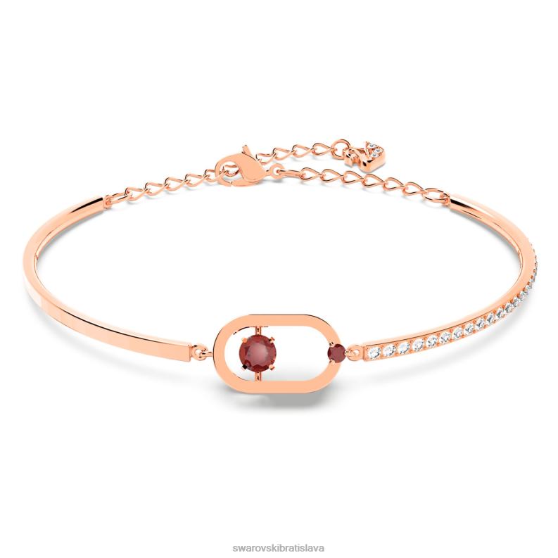 sumivy_tanecny_naramok_okruhly_strih_ovalny_tvar_cervena_pozlatena_ruzovym_zlatom_b8znt640_swarovski_sperky.jpg šumivý tanečný náramok okrúhly strih, oválny tvar, červená, pozlátená ružovým zlatom B8ZNT640 Swarovski šperky - Image 1