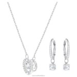 šumivý tanečný set okrúhly výbrus, biely, rhodiovaný B8ZNT413 Swarovski šperky - Image 4