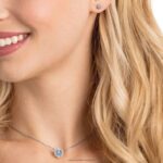 šumivý tanečný set okrúhly výbrus, modrá, rhodiovaná B8ZNT374 Swarovski šperky - Image 2