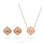 šumivý tanečný set zmiešané strihy, ďatelina, biela, pozlátené ružovým zlatom B8ZNT411 Swarovski šperky - Image 4