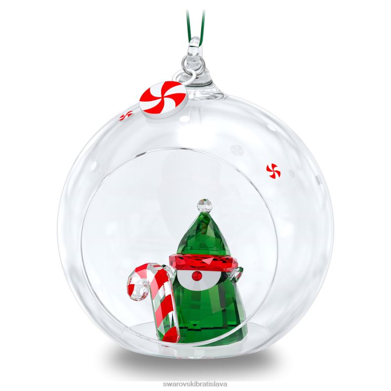sviatok_na_zdravie_santas_elf_ball_ornament_zber_b8znt1830_swarovski_dekoracie.jpg sviatok na zdravie santa's elf ball ornament zber B8ZNT1830 Swarovski dekorácie - Image 1