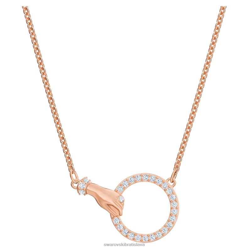 symbolicky_nahrdelnik_rucne_biele_pozlatene_ruzovym_zlatom_b8znt42_swarovski_sperky.jpg symbolický náhrdelník ručné, biele, pozlátené ružovým zlatom B8ZNT42 Swarovski šperky - Image 1