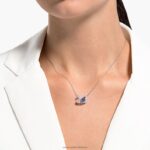 tanečný náhrdelník labuť labuť, modrá, rhodiovaná B8ZNT78 Swarovski šperky - Image 2