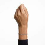 tenisový luxusný náramok okrúhly výbrus, biely, rhodiovaný B8ZNT562 Swarovski šperky - Image 2