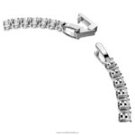 tenisový luxusný náramok okrúhly výbrus, biely, rhodiovaný B8ZNT562 Swarovski šperky - Image 4