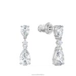 tenisový luxusný set zmiešané rezy, biele, rhodiované B8ZNT409 Swarovski šperky - Image 3