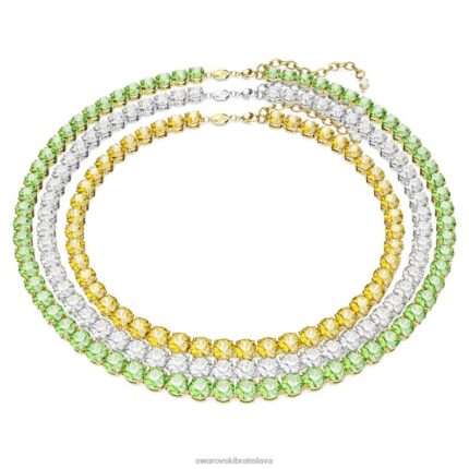 tenisový náhrdelník matrix okrúhly strih, viacfarebný, povrchová úprava zmiešaný kov B8ZNT140 Swarovski šperky