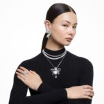 tenisový náhrdelník matrix okrúhly výbrus, biely, rhodiovaný B8ZNT1 Swarovski šperky - Image 6