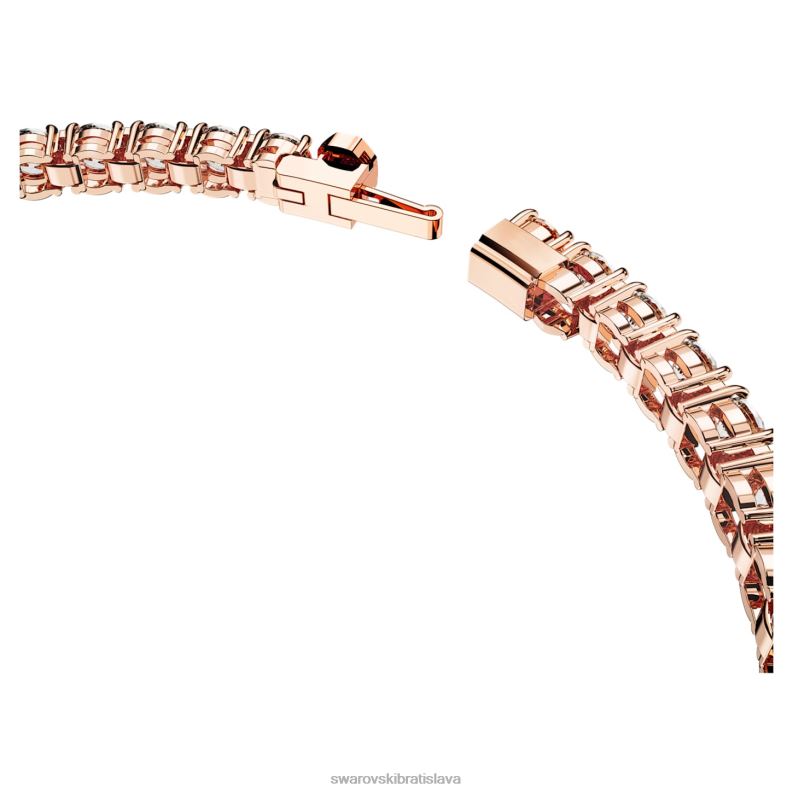 tenisový náramok matrix okrúhly výbrus, biely, pozlátený ružovým zlatom B8ZNT552 Swarovski šperky - Image 4