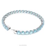 tenisový náramok matrix okrúhly výbrus, modrá, rhodiovaná B8ZNT543 Swarovski šperky - Image 4