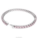 tenisový náramok matrix okrúhly výbrus, ružová, rhodiovaná B8ZNT554 Swarovski šperky - Image 5