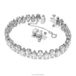 tisícročia náramok hruškový rez, biely, rhodiovaný B8ZNT586 Swarovski šperky - Image 3
