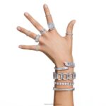 tisícročia náramok nadrozmerné kryštály, osemhranný brus, biele, rhodiované B8ZNT557 Swarovski šperky - Image 5