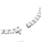 tisícročný náhrdelník hranatý rez, biela, rhodiovaná B8ZNT48 Swarovski šperky - Image 4