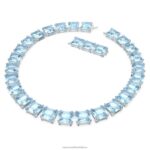 tisícročný náhrdelník štvorcový rez, modrá, rhodiovaná B8ZNT46 Swarovski šperky - Image 3