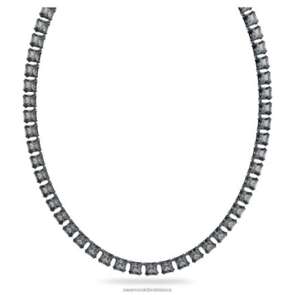 tisícročný náhrdelník štvorcový výbrus, sivý, ruténiový B8ZNT81 Swarovski šperky