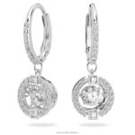trblietavé tanečné náušnice okrúhly výbrus, biely, rhodiovaný B8ZNT768 Swarovski šperky